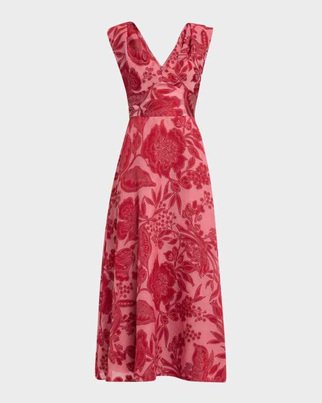 Off-The-Shoulder Fil Coupe Midi Dress